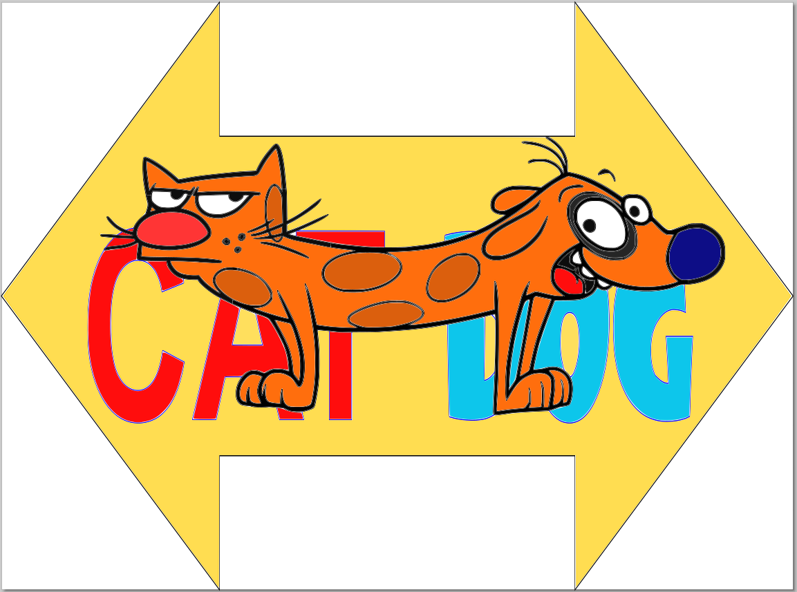 Dog Cat 2 Stacked Sign Laser SVG