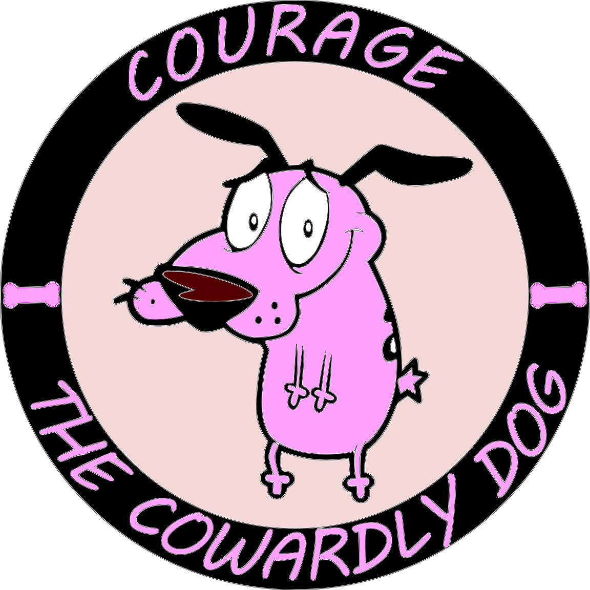 Cowardly Dog Stacked Sign Laser SVG