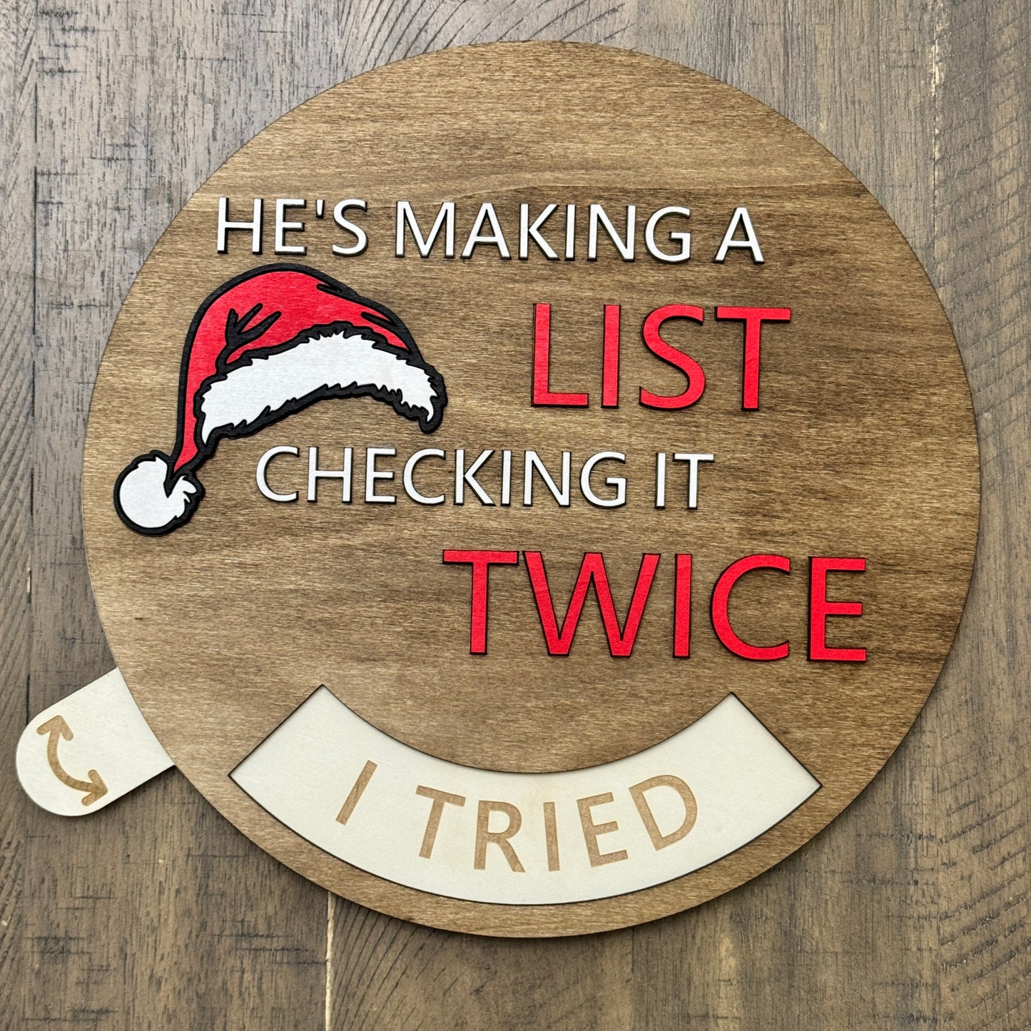 He's Making A List Stacked Sign SVG