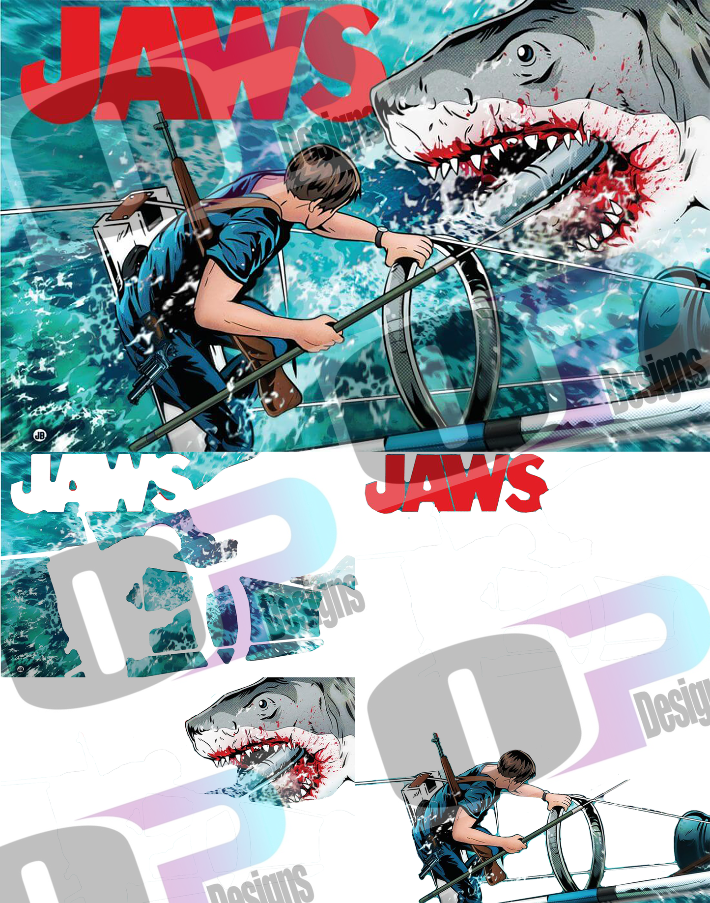 Great White Stacked Image Sublimation SUB