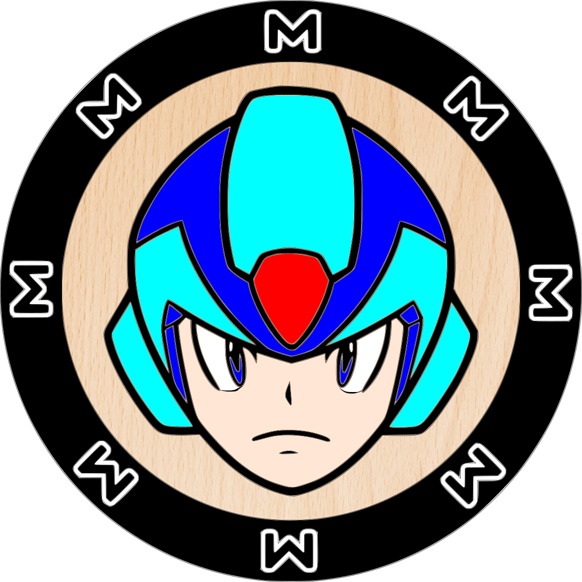 Mega M Stacked Sign Laser SVG