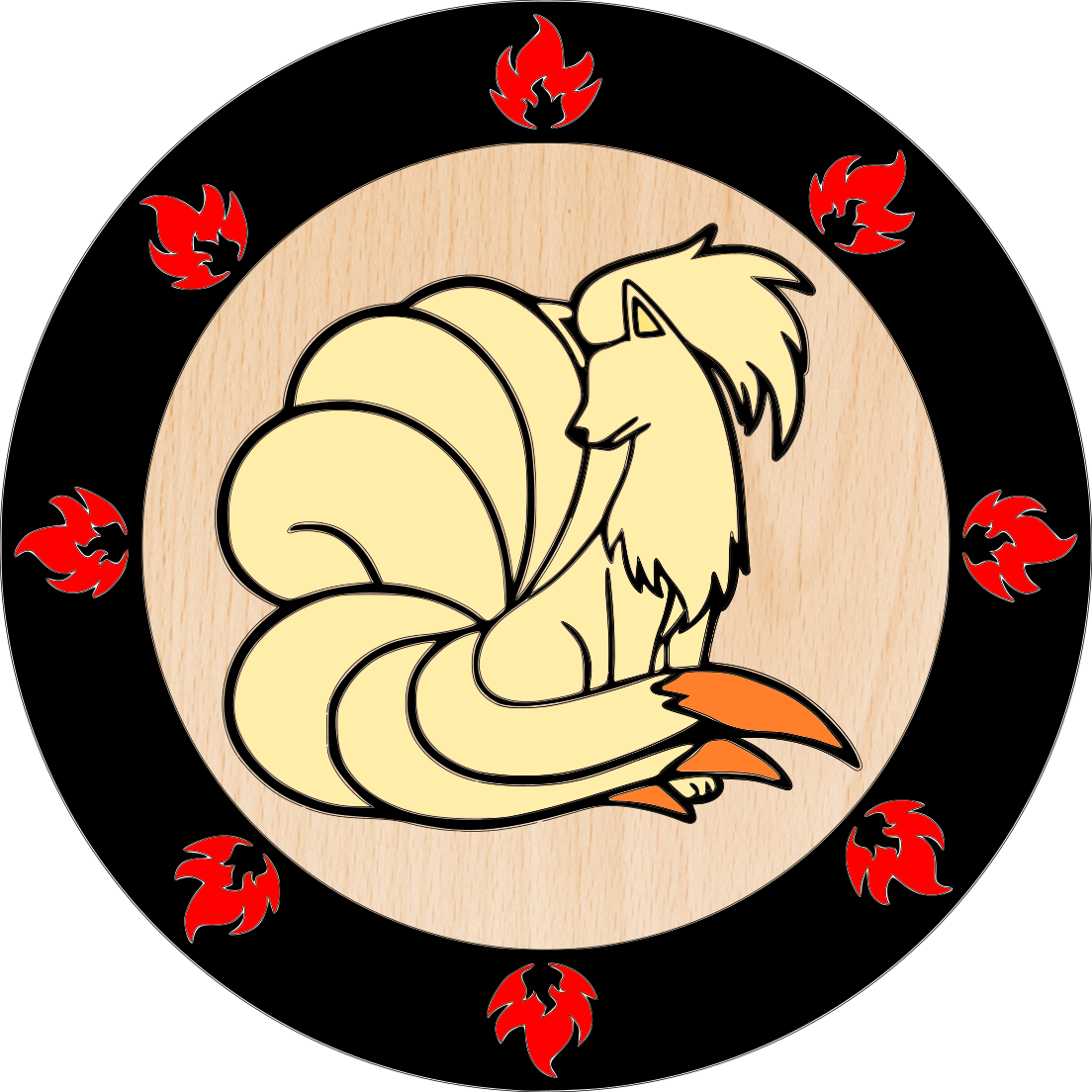 Nine Tail Stacked Sign SVG