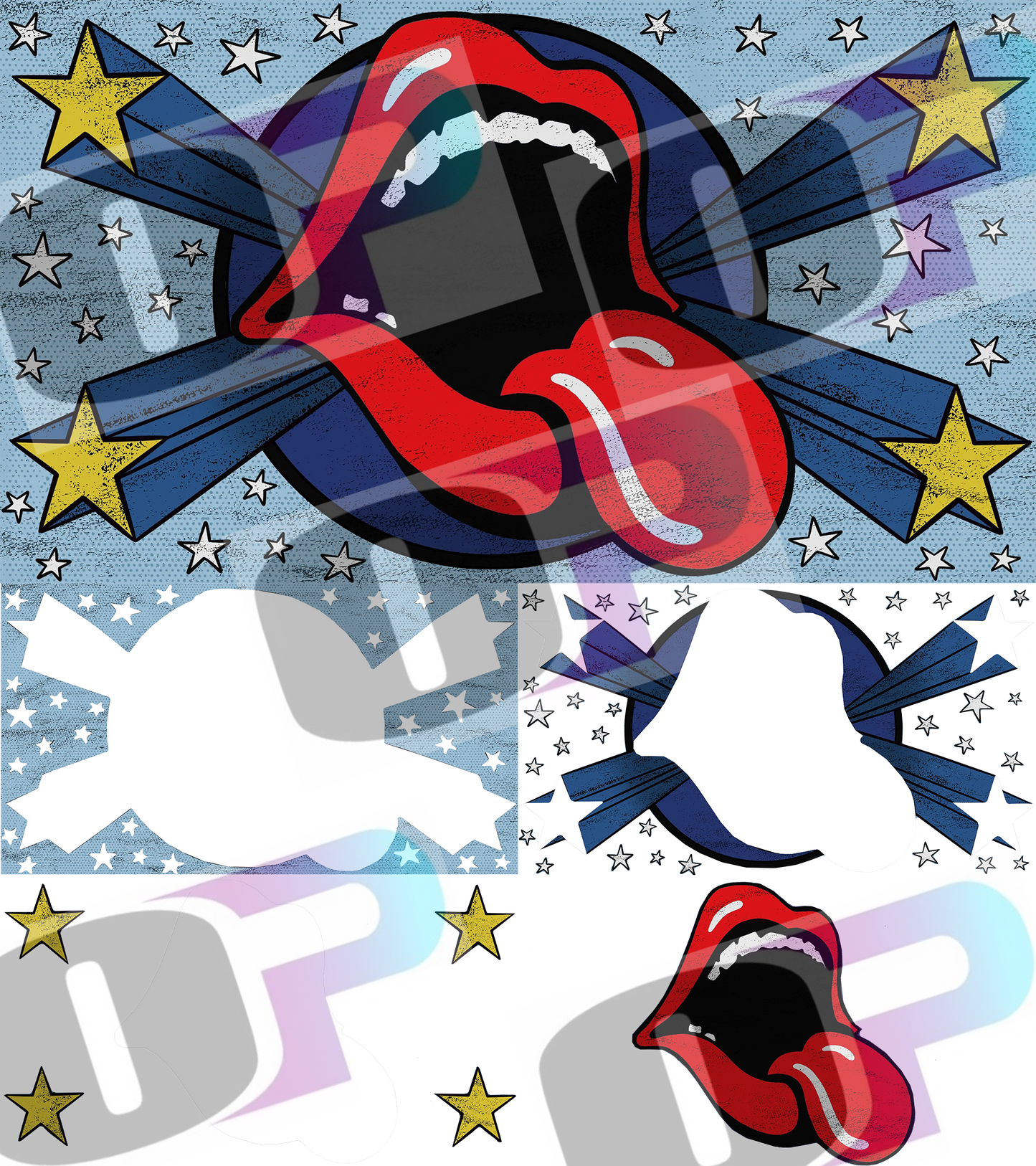 Roll Stones Stacked Image Sublimation SUB