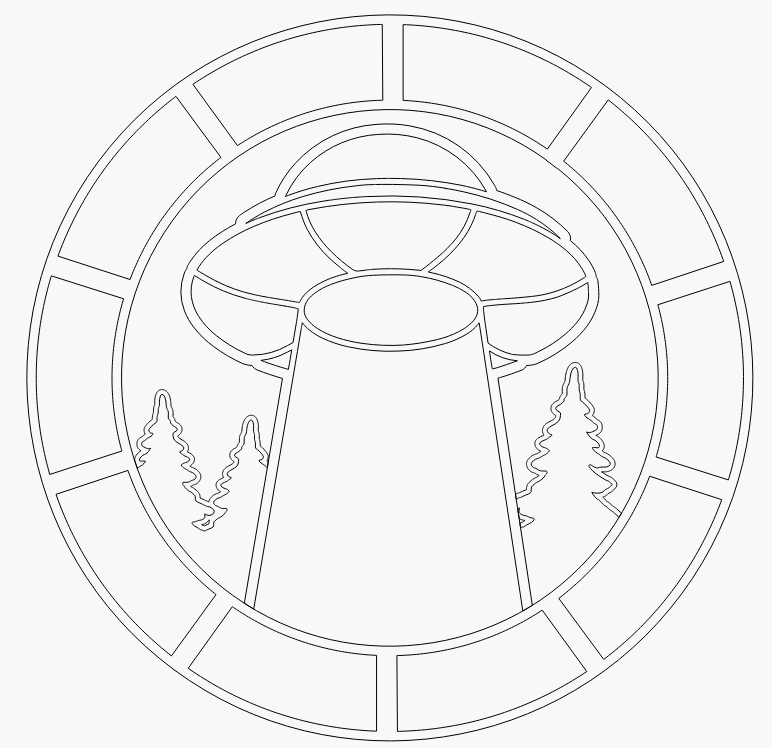 UFO Stacked Sign SVG