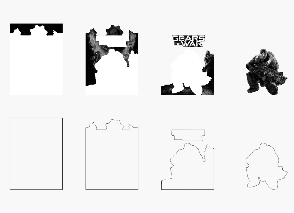 War Gears Stacked Image Laser SVG