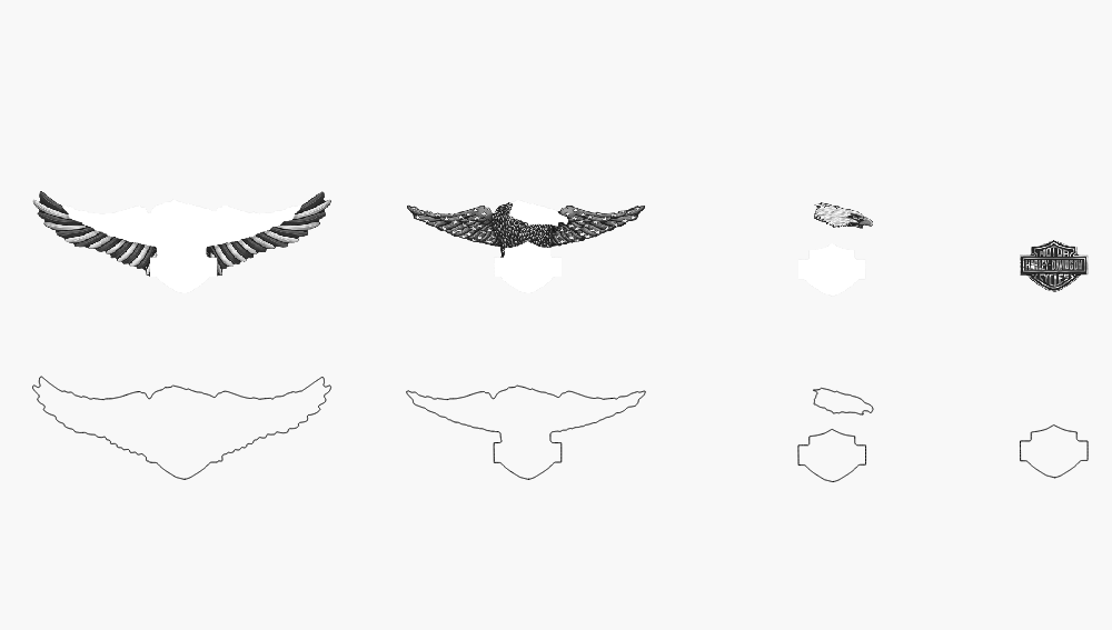 Motorcycle Stacked Image Laser SVG