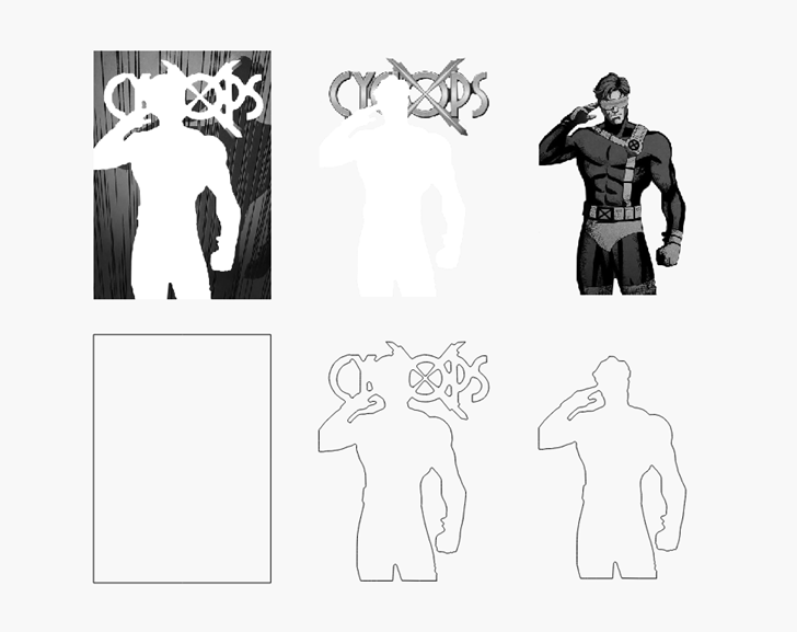 Cyclops Man Stacked Image Laser SVG