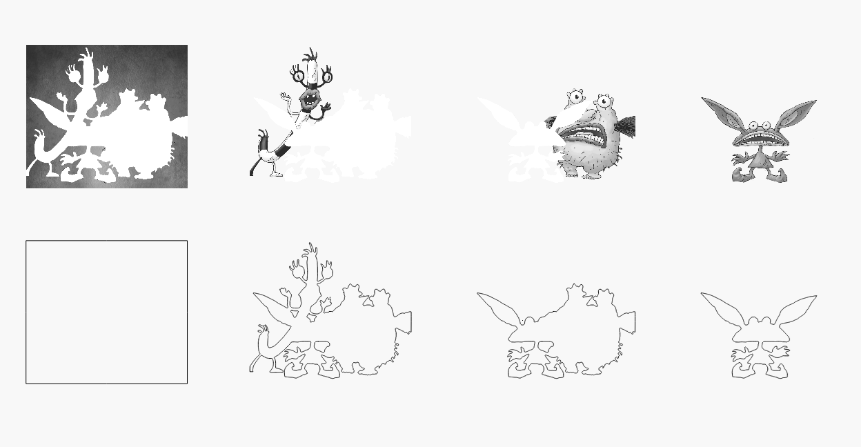 Monsters Stacked Image Laser SVG