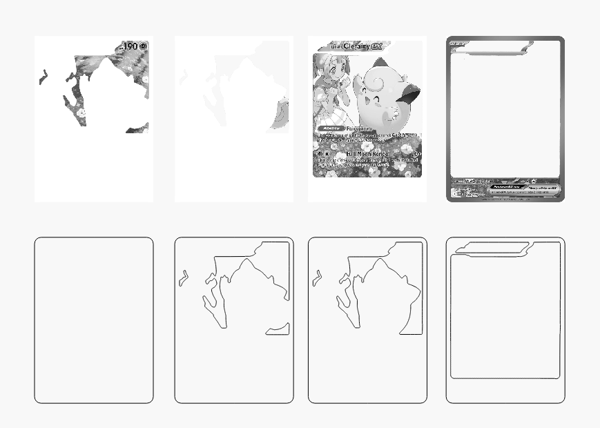 Clefair EX Stacked Card Laser SVG