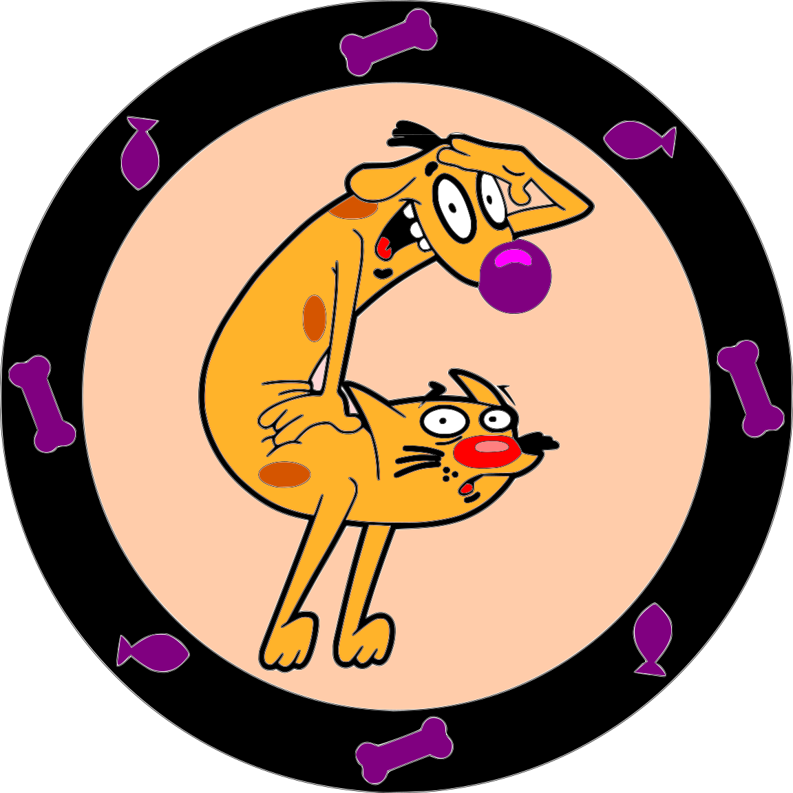 Dog Cat Stacked Sign Laser SVG