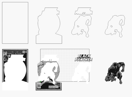 Panther Stacked Sign Laser SVG