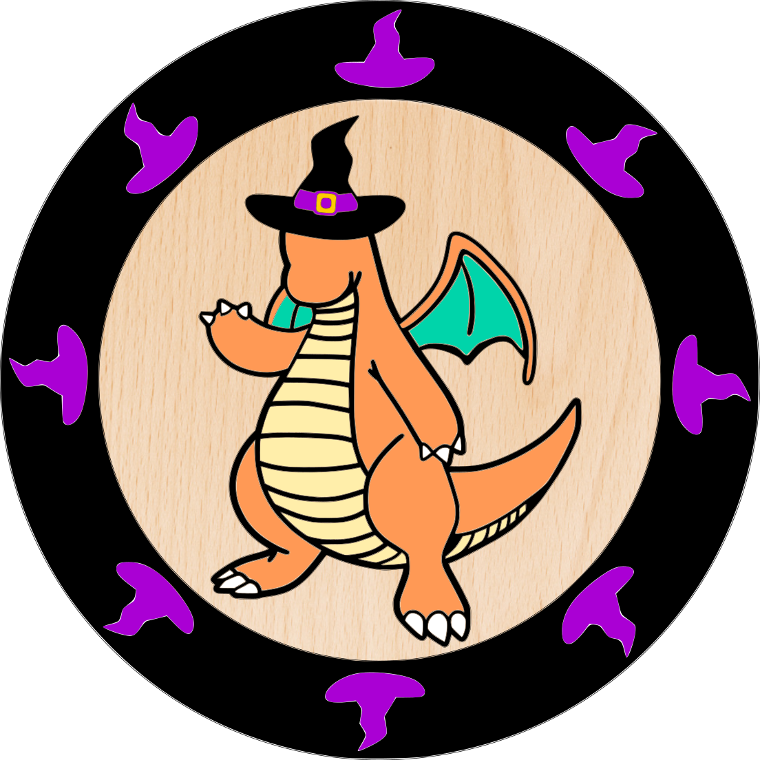 Dragon Witch Stacked Sign SVG