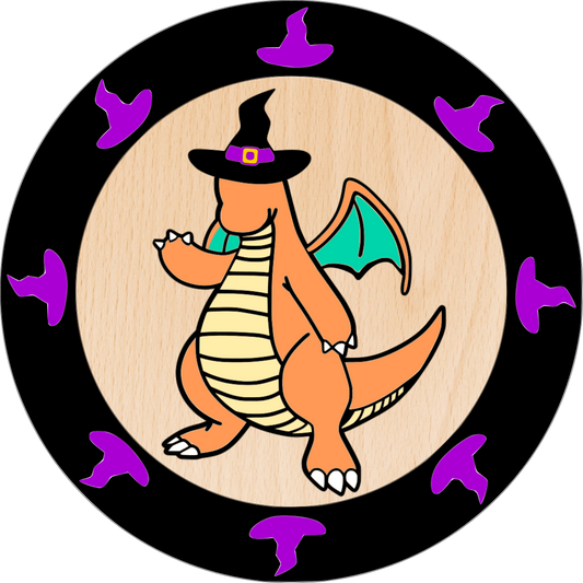 Dragon Witch Stacked Sign SVG