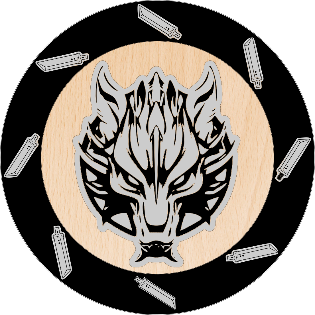 Cloud Wolf Stacked Sign SVG