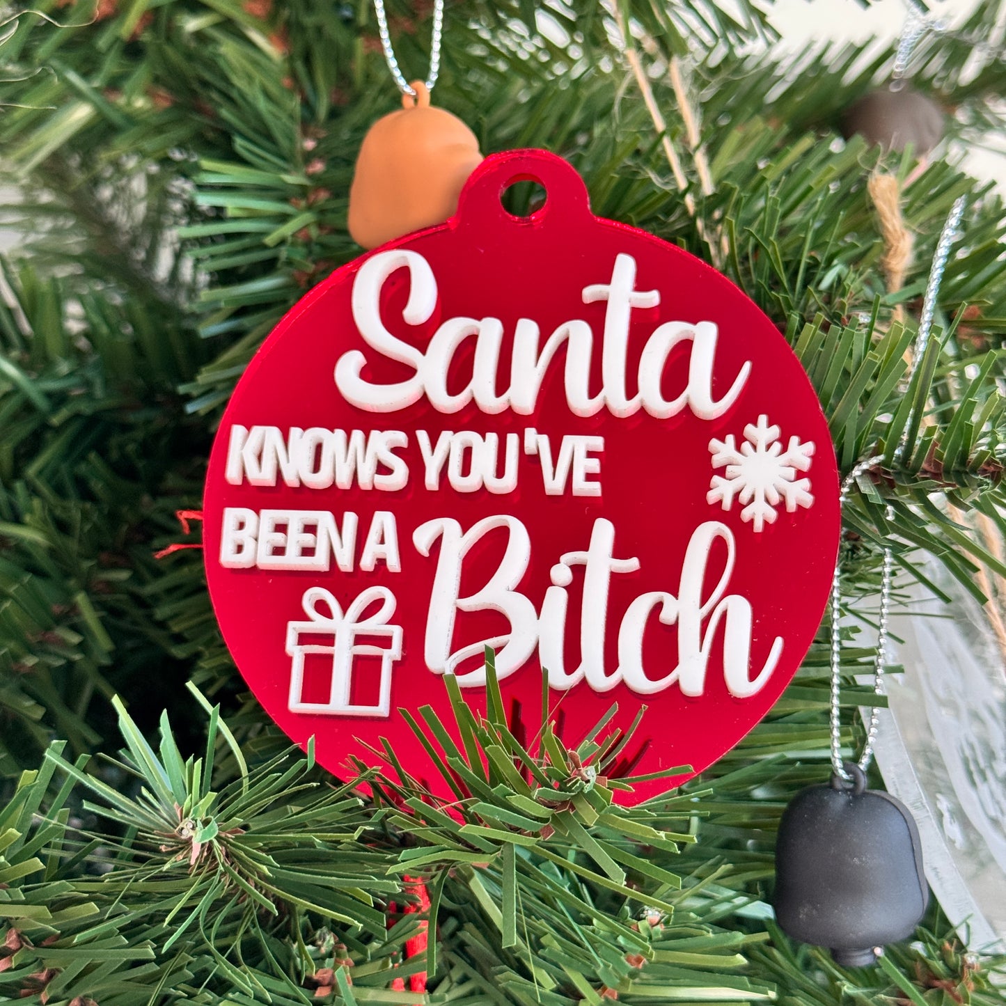 Santa Knows Ornament Laser SVG