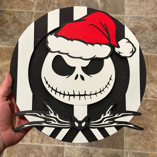 Santa Pumpkin King Stacked Sign