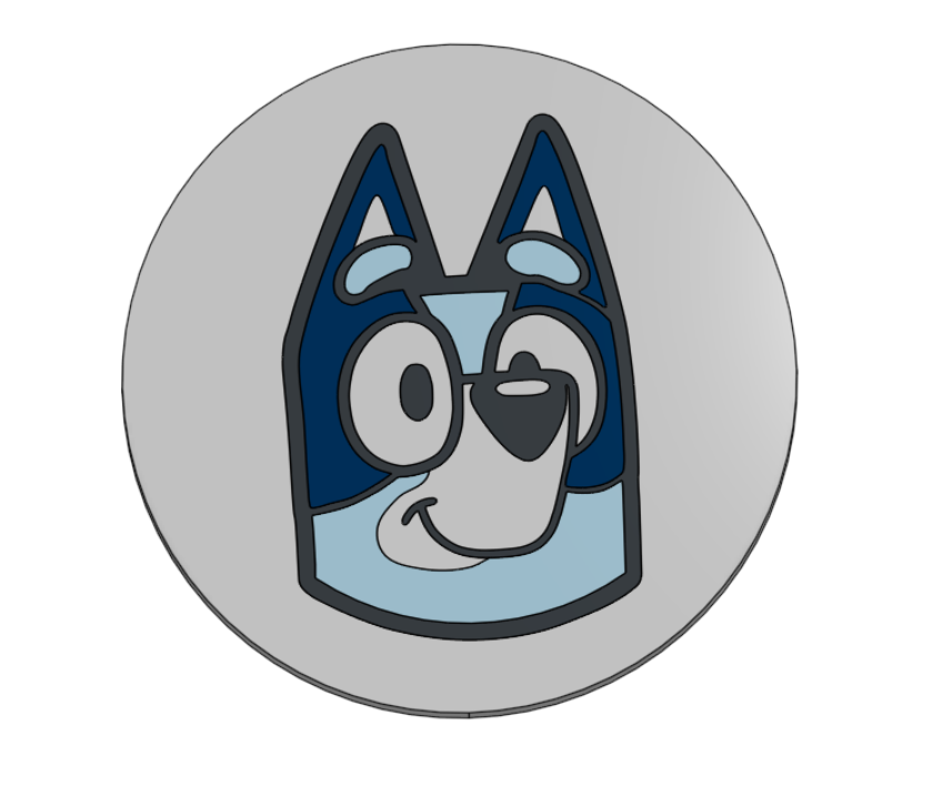 Blue-Brown Dog Coaster STL