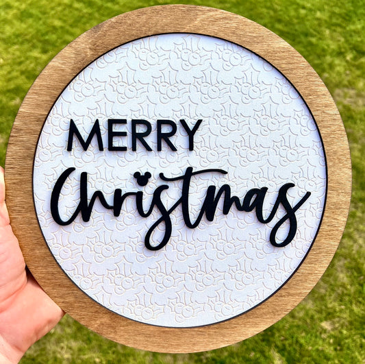 Merry Christmas Stacked Sign SVG