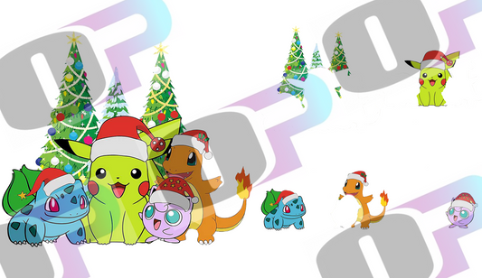 Poke Christmas Stacked Image Sublimation SUB