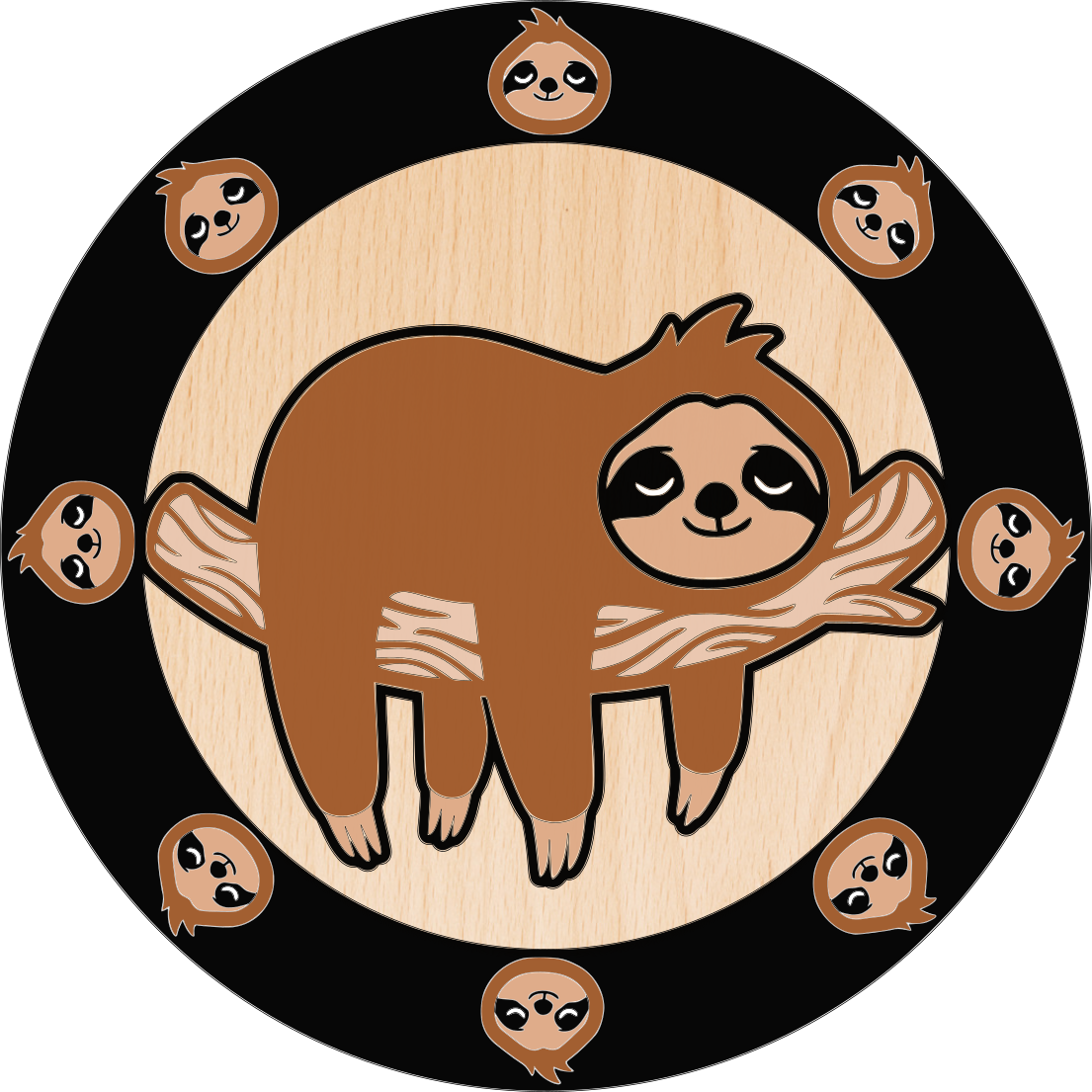 Sloth Stacked Sign SVG