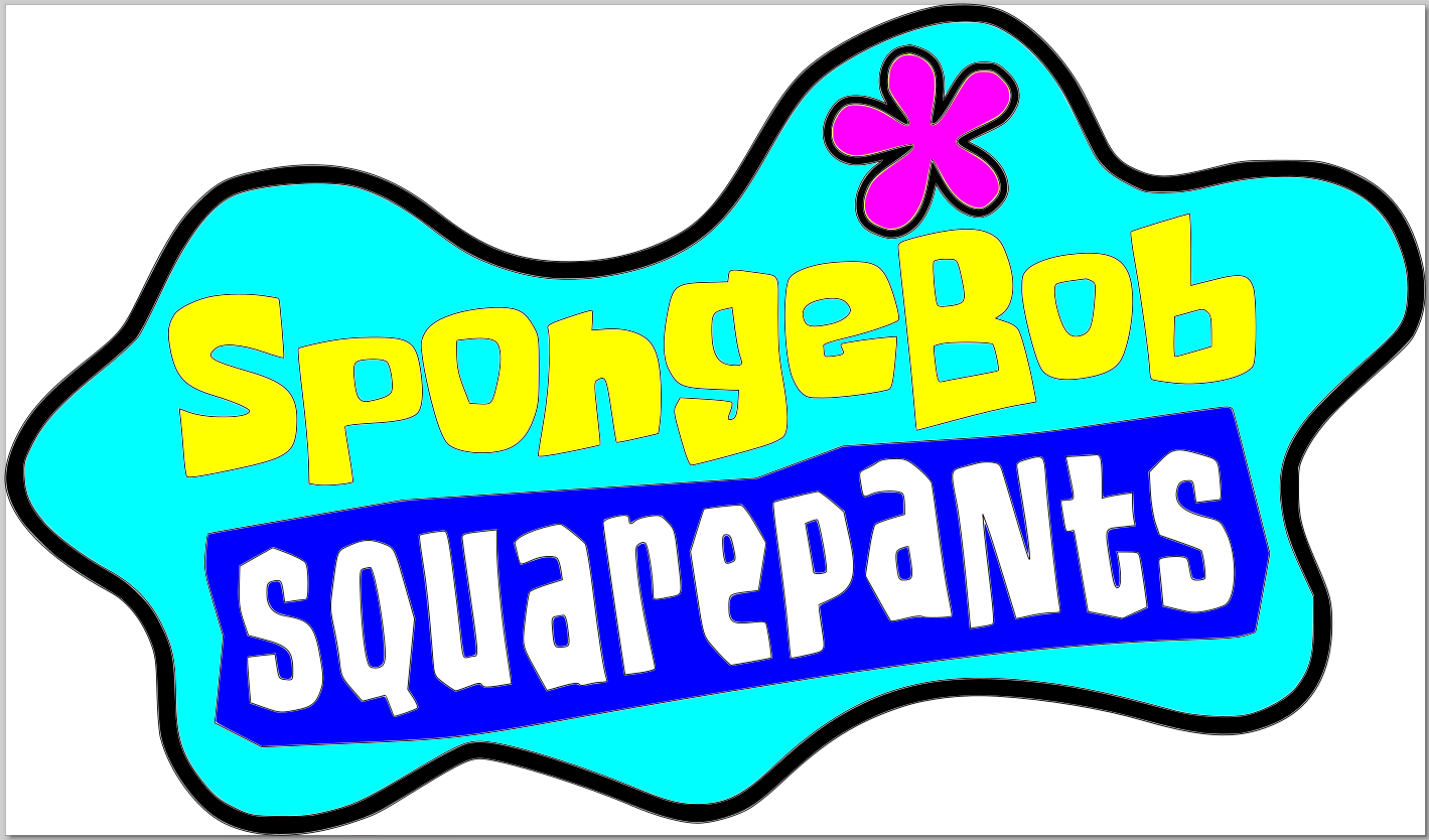Bob Sponge Stacked Sign Laser SVG