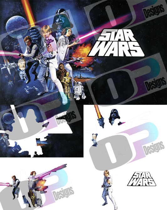 Wars Star Stacked Image Sublimation SUB