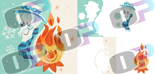 Heat and Snow Guy Stacked Image Sublimation SUB