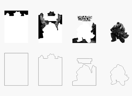 War Gears Stacked Image Laser SVG