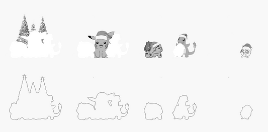 Poke Christmas Stacked Image Laser SVG