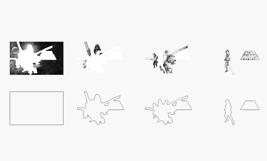 Wars Star Stacked Image Laser SVG