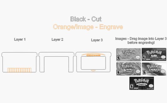 GBA Poke Cartridges Laser SVG