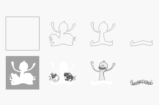 Mee Seeks Stacked Image Laser SVG