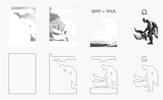 War God Stacked Image Laser SVG