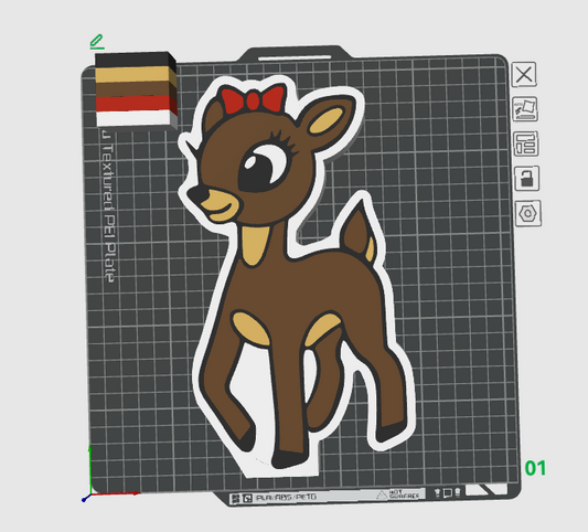 Girl Reindeer Light Box STL