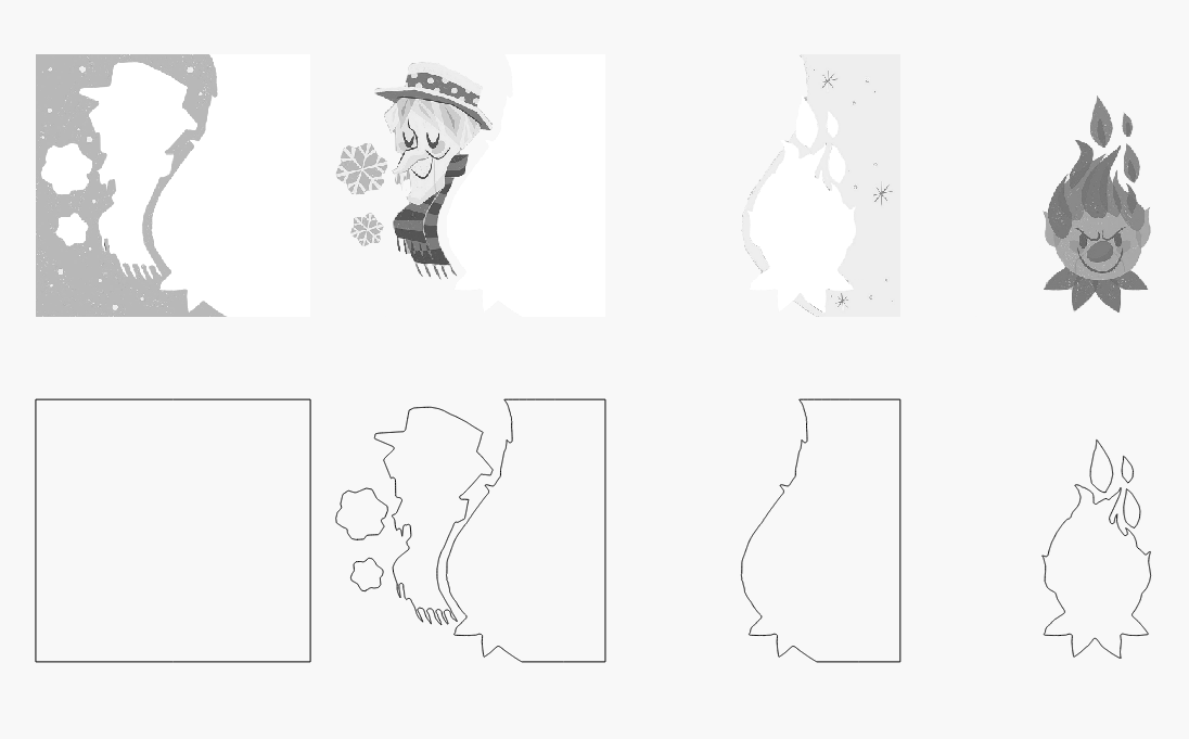 Heat and Snow Guy Stacked Image Laser SVG