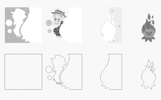 Heat and Snow Guy Stacked Image Laser SVG