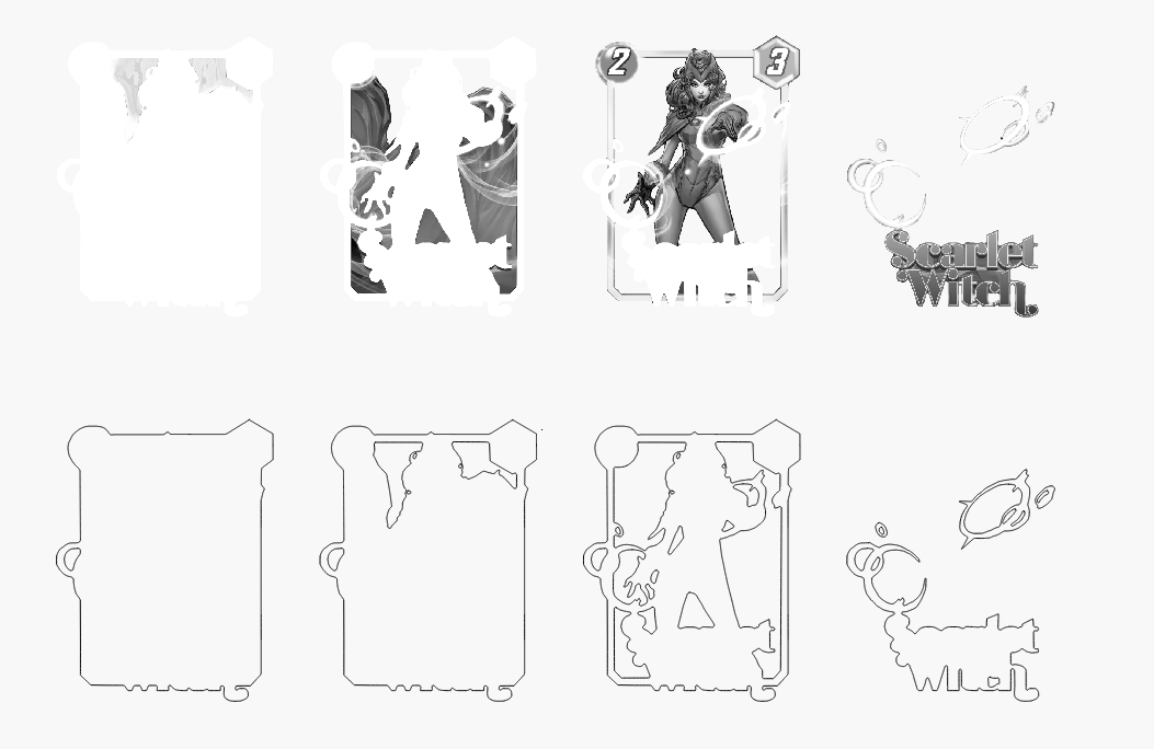 Red Witch Stacked Card Laser SVG