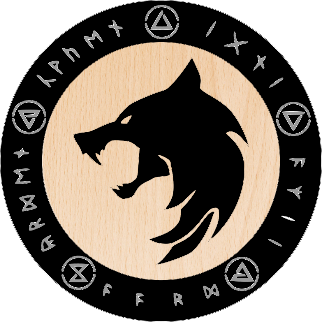 Witch Wolf Stacked Sign SVG