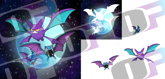 Poke Bats Stacked Image Sublimation SUB